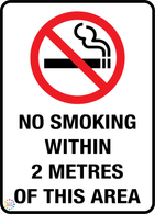 No Smoking<br/> Within 2 Metres<br/> Of This Area