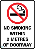 No Smoking<br/>  Within 2 Metres Of Doorway