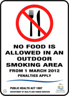 No Food Is<BR>Allowed In<BR>Outdoor<BR>Smoking Area