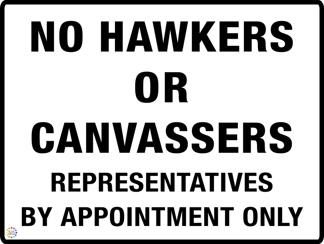 No Hawkers or Canvassers Sign