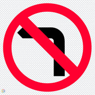 No Left Turn Picto - Multi Message Temporary Road Traffic Sign