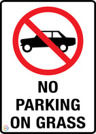 No Parking on Grass Sign