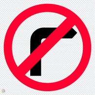 No Right Turn Picto - Multi Message Temporary Road Traffic Sign