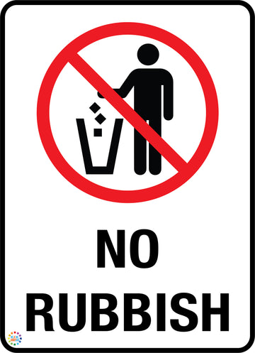 Clean Rubble Signs No Rubbish Sign | K2K Signs Australia