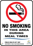 No Smoking In This Area During Meal Times Sign