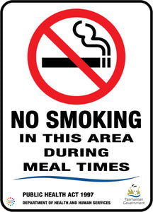 No Smoking In This Area During Meal Times Sign