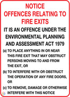 Notice - Offences Relating to Fire Exits  Sign