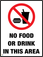 No Foods Or Drink In This Area Sign