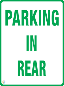 Parking In Rear Sign