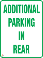 Additional Parking In Rear Sign