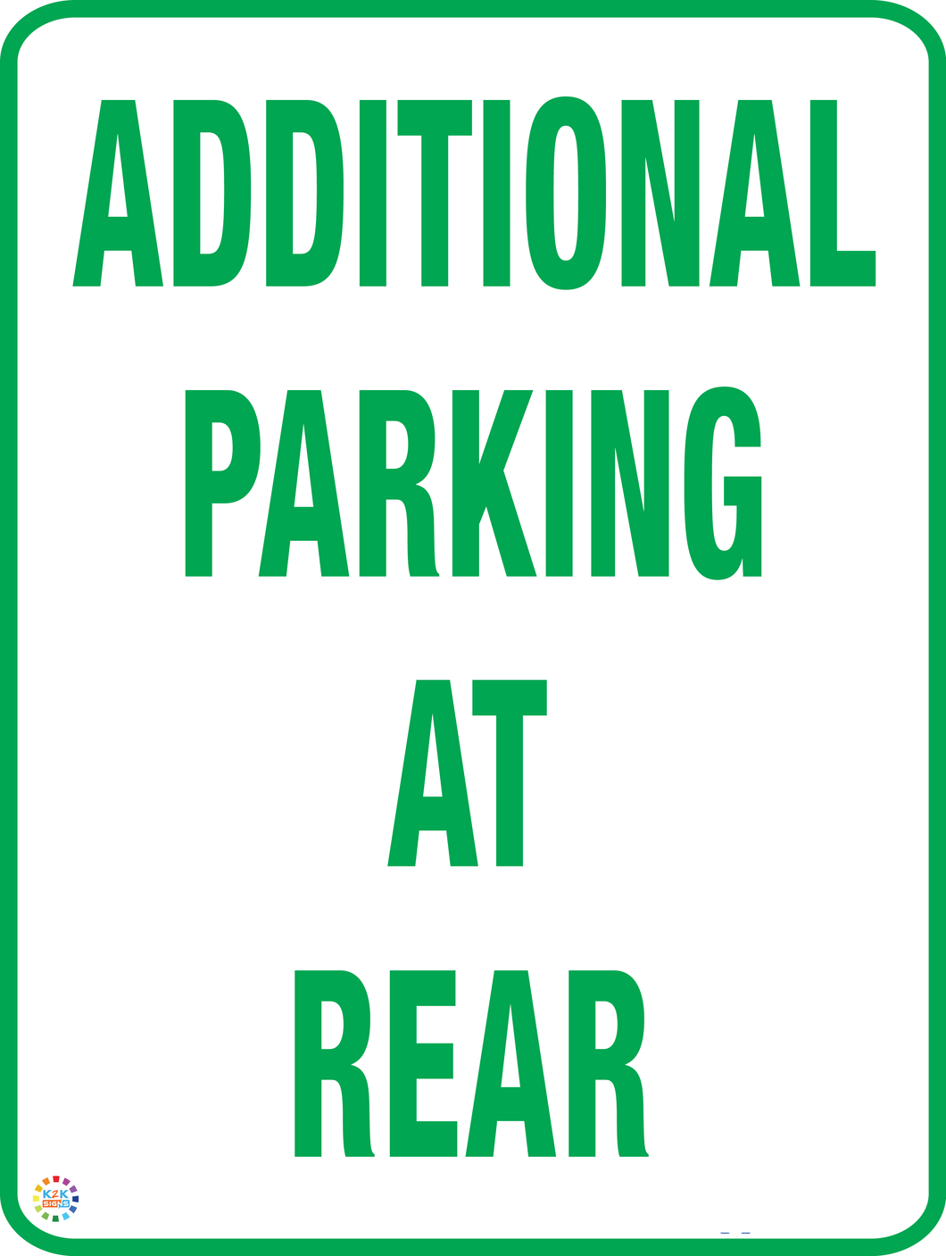 Additional Parking At Rear Sign