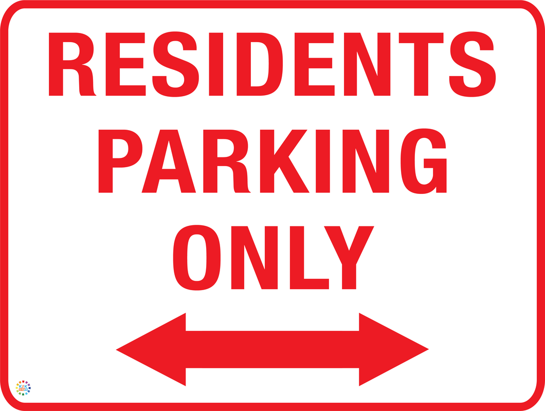 Residential Parking only (Two Way Arrow) Sign
