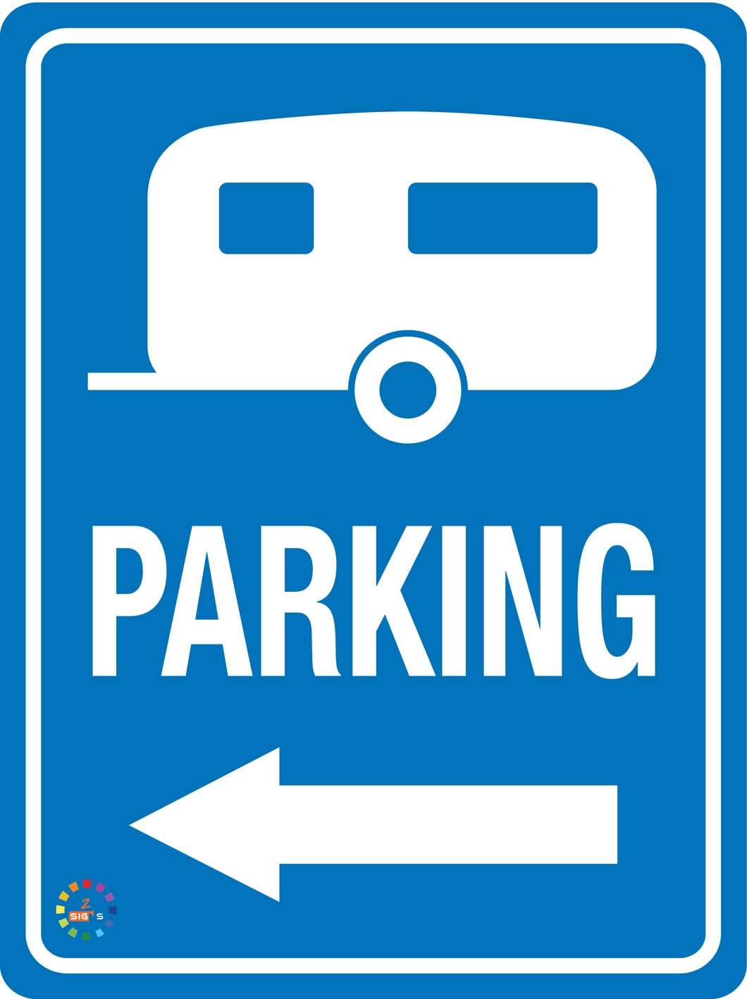 Caravan Parking - Left Arrow Sign