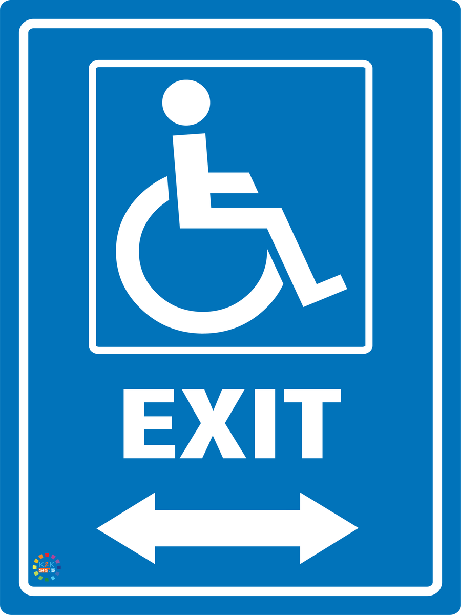Disable Exit (Two Way Arrow) | K2K Signs Australia