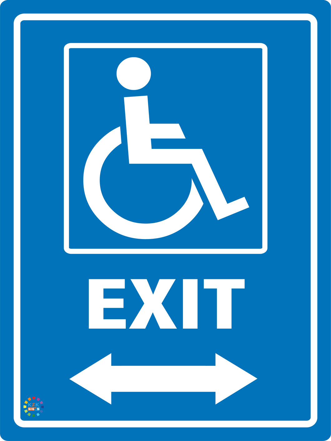 Disable Exit (Two Way Arrow) Sign