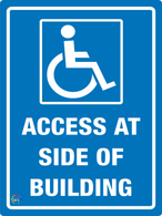 Access At Side Of Building Sign