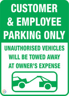 Customer and Employee Parking Only Sign