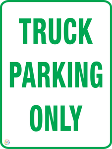 Truck Parking Only Sign