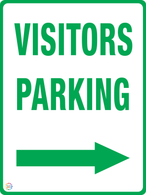 Visitors Parking (Right Arrow) Sign