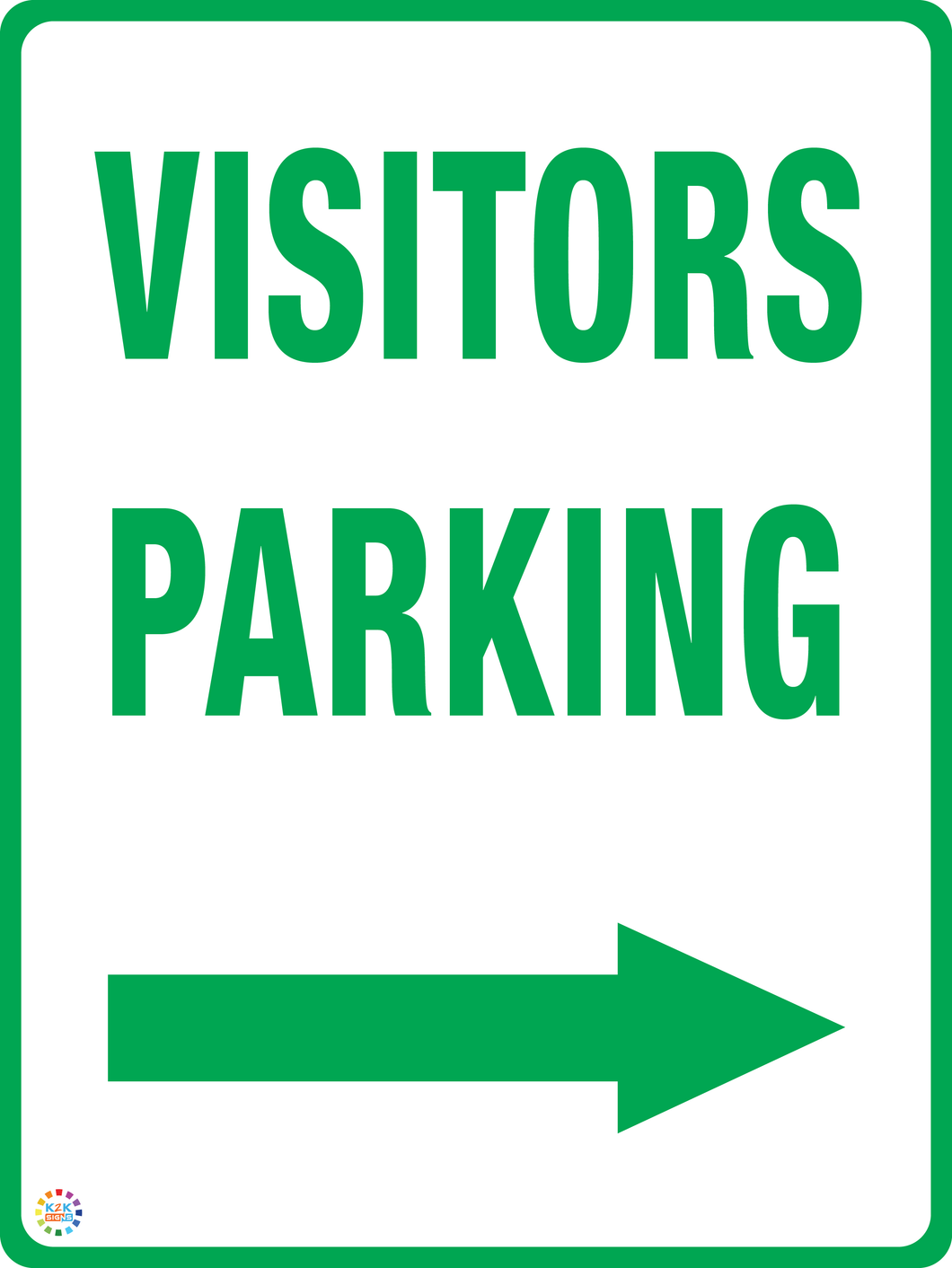Visitors Parking (Right Arrow) Sign