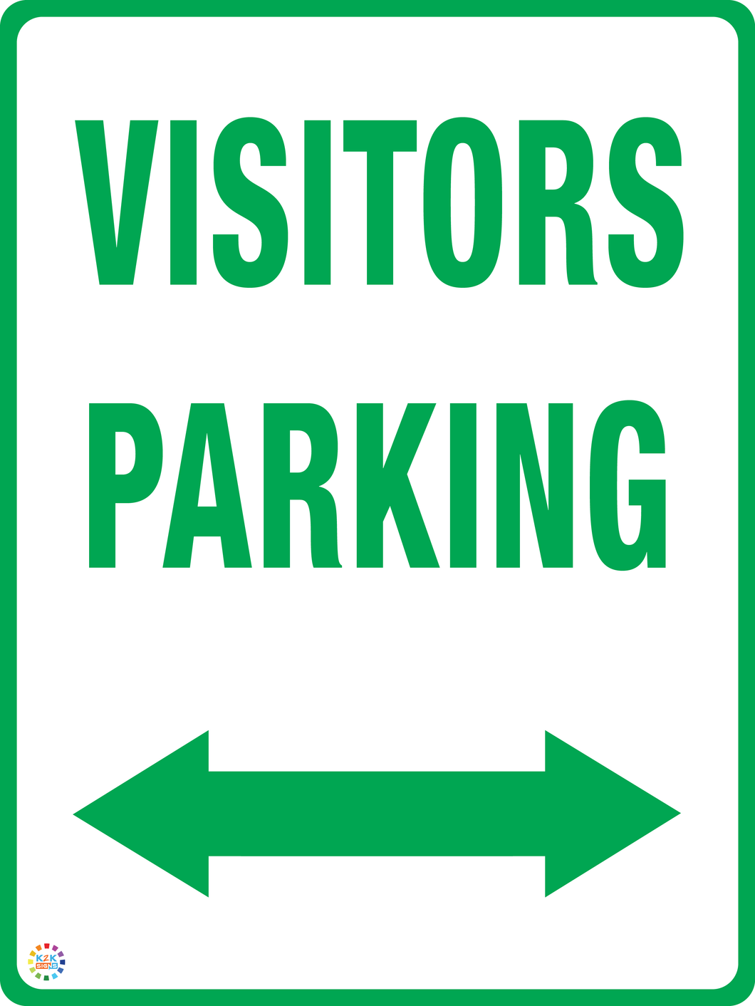 Visitors Parking (Two Way Arrow) Sign
