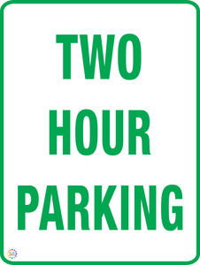 Two Hour Parking Sign