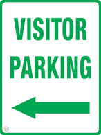 Visitor Parking (Left Arrow) Sign