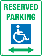 Disabled Reserved Parking (Two Way Arrow) Sign
