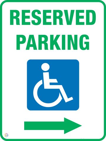 Disabled Reserved Parking (Right Arrow) | K2K Signs Australia