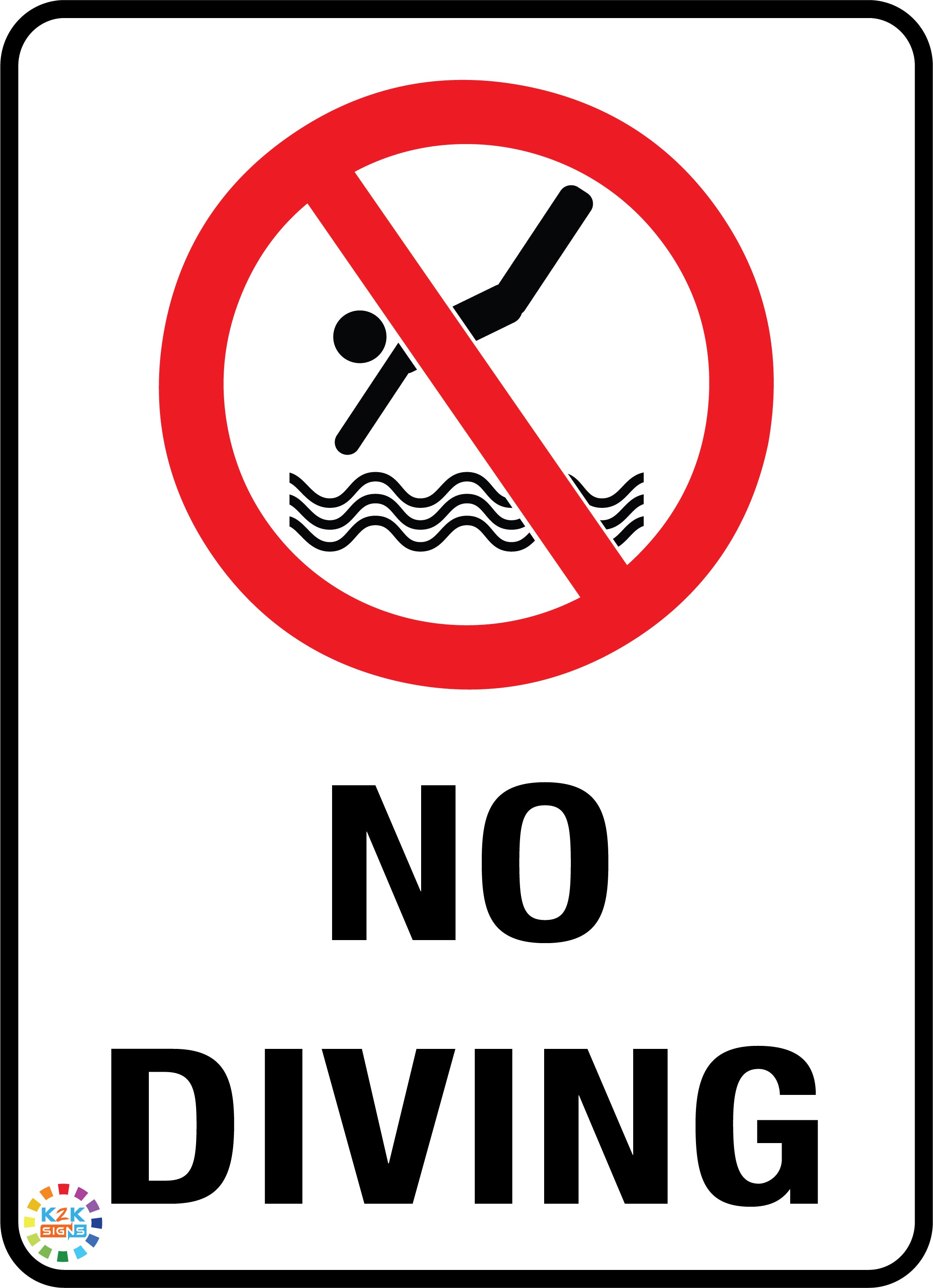 No diving signs store