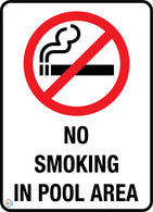 No Smoking In Pool Area Sign