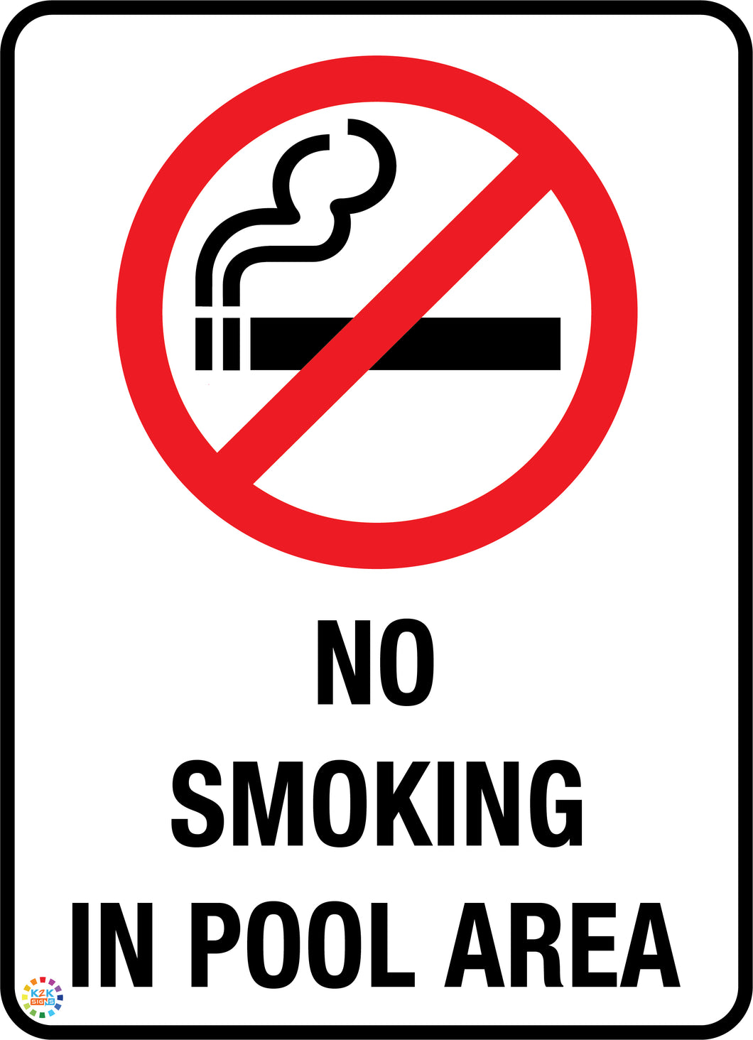 No Smoking In Pool Area Sign