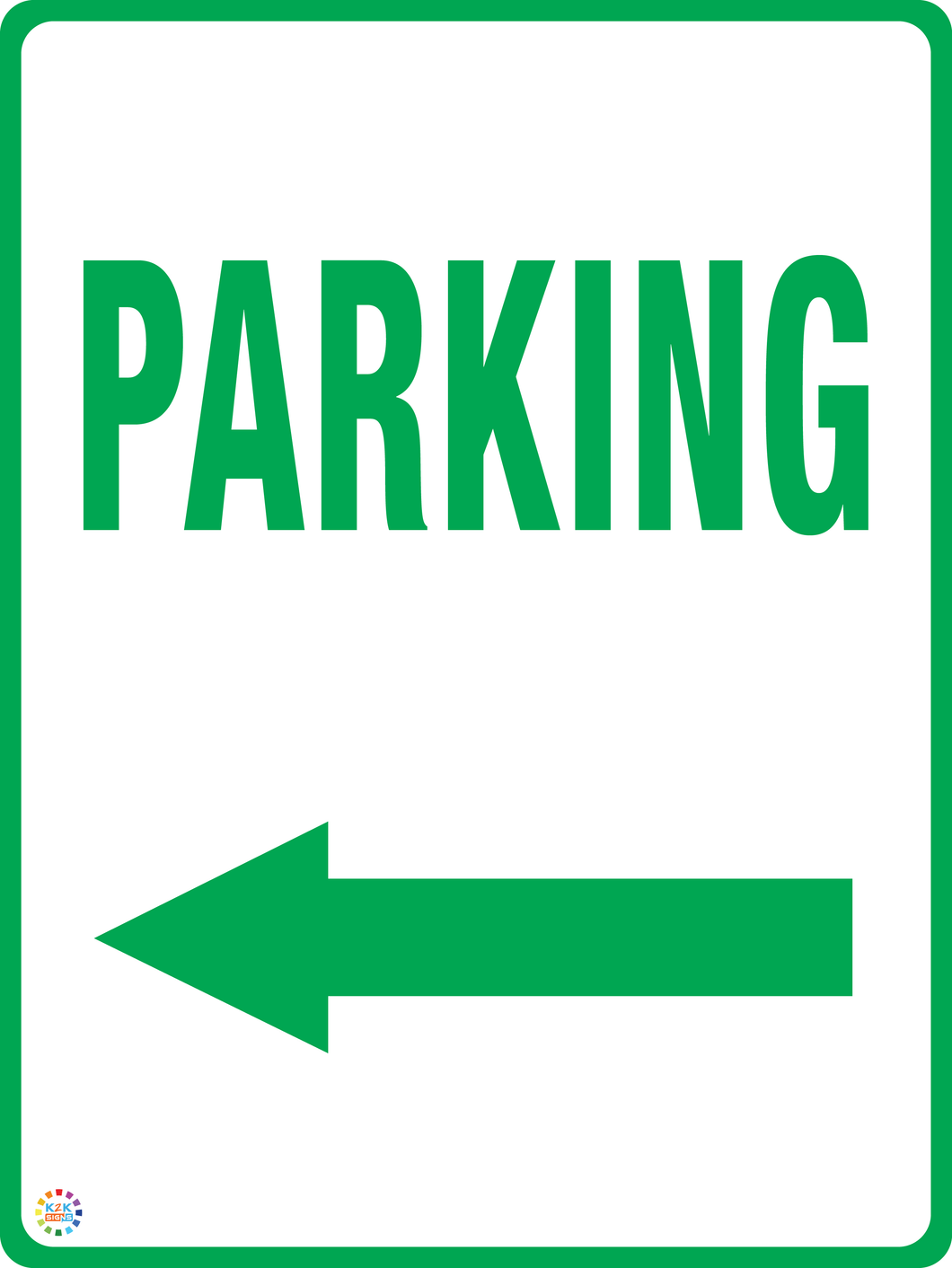 Parking (Left Arrow) Sign