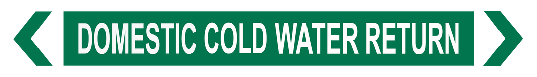 Domestic Cold Water Return - Pipe Marker