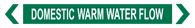 Domestic Warm Water Flow - Pipe Marker