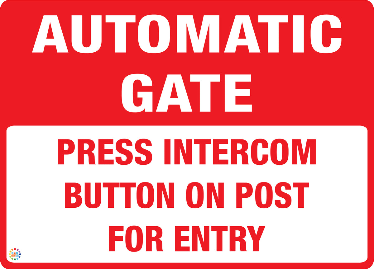 Press Intercom Button On Post for Entry - Automatic Gate Sign | K2K ...