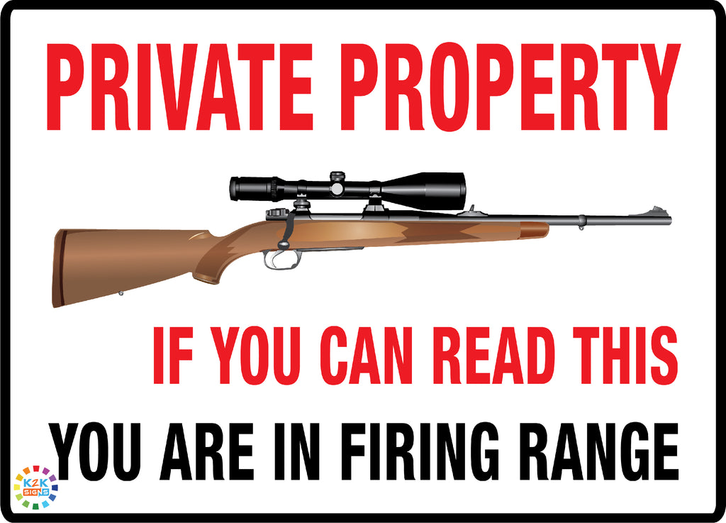 Firearms Range Sign – 'Ahead Beyond This Sign You Will Be Down Range' – Sigo Signs