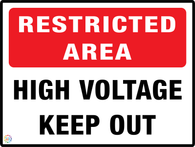 Restricted Area<br/> High Voltage Keep Out
