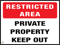 Restricted Area<br/> Private Property<br/> Keep Out