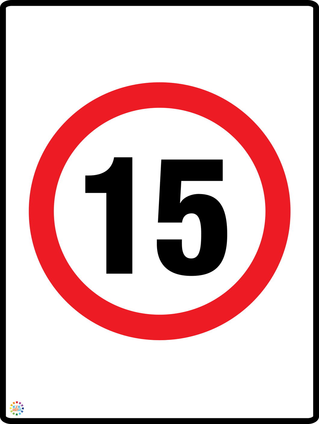 Speed Limit 15 Kph Sign