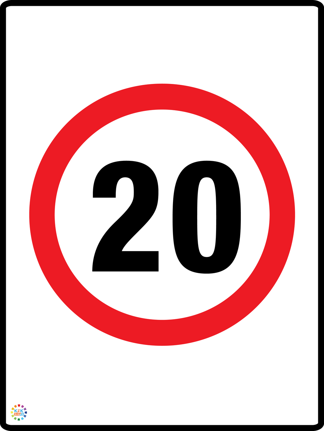 Speed Limit 20 Kph Sign