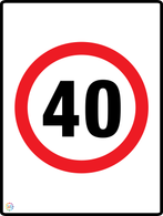 Speed Limit 40 Kph Sign