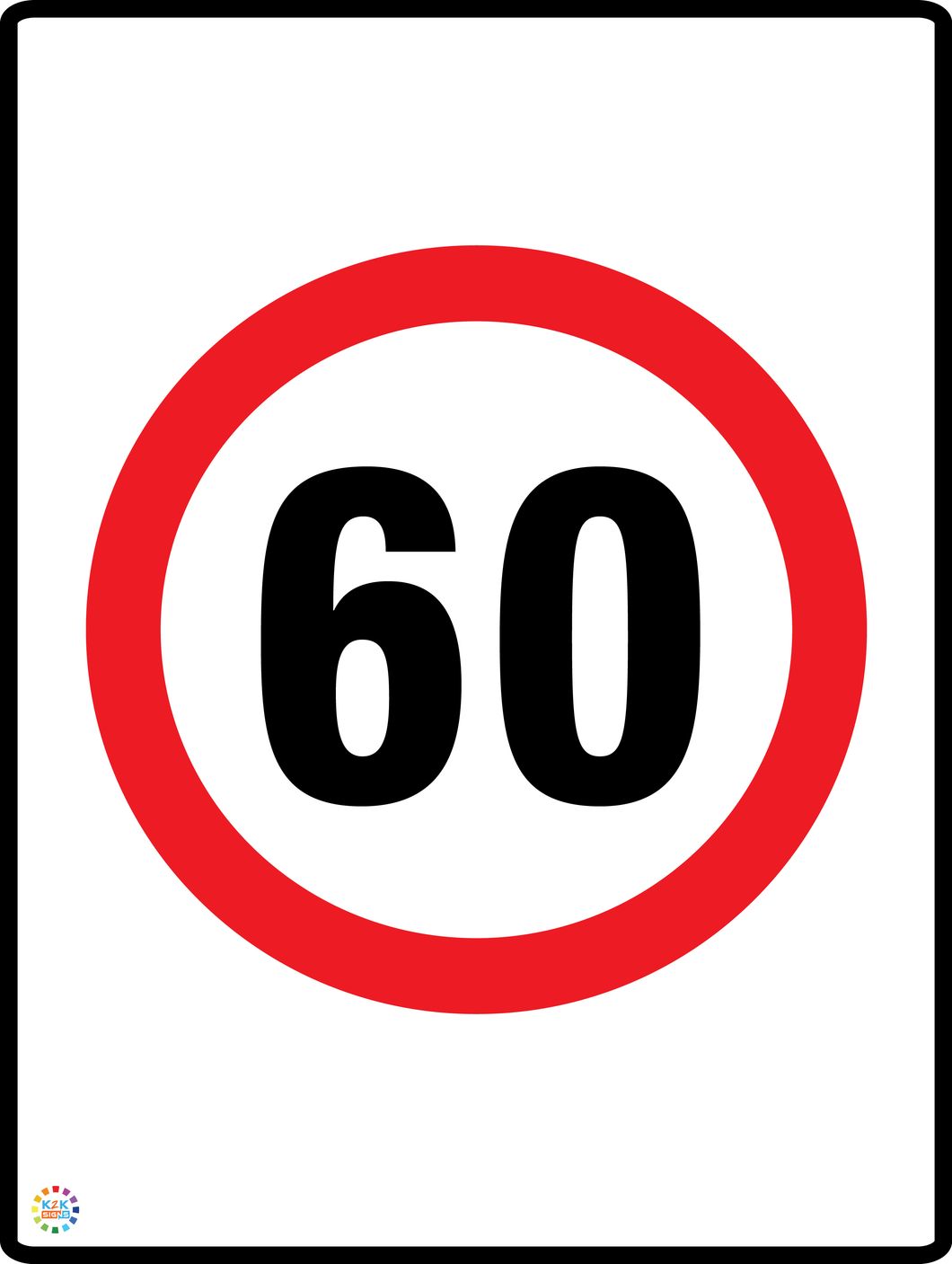 Speed Limit 60 Kph Sign