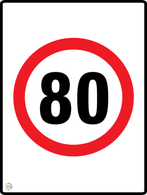 Speed Limit 80 Kph Sign