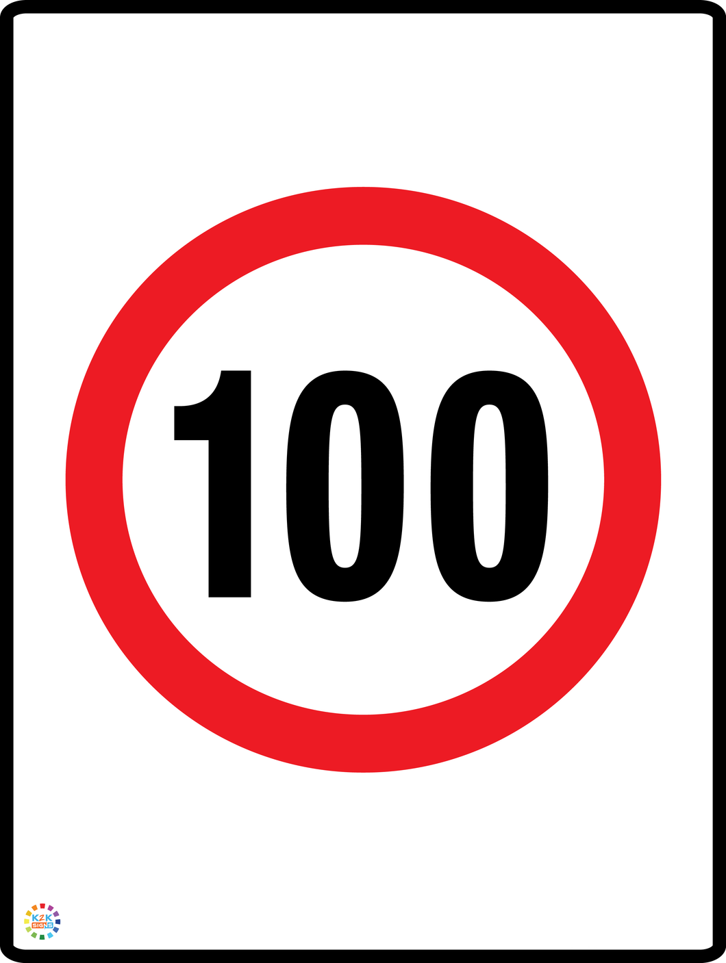 Speed Limit 100 Kph Sign