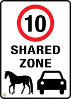 Speed Limit 10 - Shared Zone Sign