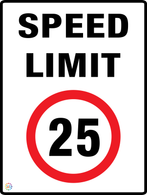 Speed Limit 25 Kph Sign