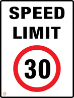 Speed Limit 30 Kph Sign