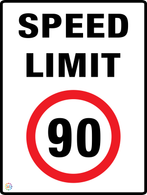 Speed Limit 90 Kph Sign