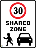 Speed Limit 30 kph - Shared Zone Sign